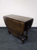 An oak gate leg table