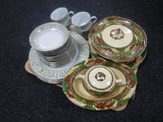 A tray of Japanese four setting dinner service and eight pieces of Myott dinner ware