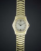 A LADIES 18K SOLID GOLD & DIAMOND EBEL 1911 BRACELET WATCH CIRCA 2000s, REF. E8157F14 WITH
