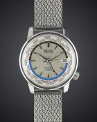 A GENTLEMAN'S STAINLESS STEEL SEIKO WORLD TIME AUTOMATIC BRACELET WATCH CIRCA 1964, REF. 6217-7000