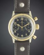 A RARE GENTLEMAN'S GERMAN MILITARY GLASHUTTE TUTIMA LUFTWAFFE PILOTS CHRONOGRAPH WRIST WATCH CIRCA