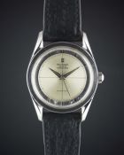 A GENTLEMAN'S STAINLESS STEEL UNIVERSAL GENEVE POLEROUTER WRIST WATCH CIRCA 1950s Movement: