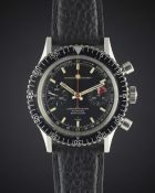 A GENTLEMAN'S STAINLESS STEEL NIVADA GRENCHEN CHRONOMASTER AVIATOR SEA DIVER CHRONOGRAPH WRIST WATCH