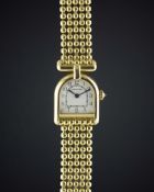 A LADIES 18K SOLID GOLD CARTIER PARIS CALANDRE  