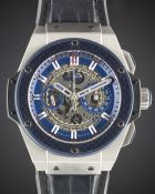 A GENTLEMAN'S TITANIUM & BLUE CARBON HUBLOT KING POWER JOSE MOURINHO 