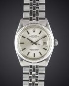 A GENTLEMAN'S STEEL & WHITE GOLD ROLEX OYSTER PERPETUAL DATEJUST BRACELET WATCH CIRCA 1971, REF.
