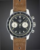 A RARE GENTLEMAN'S STAINLESS STEEL HEUER AUTAVIA CHRONOGRAPH WRIST WATCH  CIRCA 1970, REF. 7763C