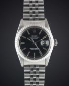 A GENTLEMAN'S STAINLESS STEEL ROLEX OYSTER PERPETUAL DATEJUST BRACELET WATCH CIRCA 1981, REF.