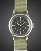 A RARE GENTLEMAN'S STAINLESS STEEL BRITISH MILITARY IWC MARK 11 RAF PILOTS WRIST WATCH DATED 1948,