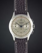 A RARE GENTLEMAN'S STAINLESS STEEL BREITLING SINGER CHRONOGRAPH WRIST WATCH CIRCA 1940s, REF. 760