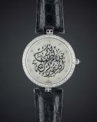 A LADIES 18K WHITE GOLD & DIAMOND MONTEGA WRIST WATCH CIRCA 2000s, ORIGINAL PINK MOTHER OF PEARL