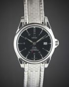 A GENTLEMAN'S STAINLESS STEEL OMEGA DE VILLE GMT CO AXIAL BRACELET WATCH DATED 2006, REF. 45335000