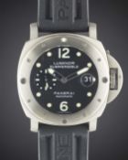 A GENTLEMAN'S TITANIUM PANERAI LUMINOR SUBMERSIBLE WRIST WATCH CIRCA 2000, REF. PAM25 C SERIES