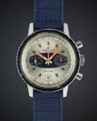 A GENTLEMAN'S STAINLESS STEEL BREITLING DATORA CHRONOGRAPH WRIST WATCH CIRCA 1969, REF. 2031