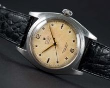 A RARE GENTLEMAN'S LARGE SIZE STAINLESS STEEL ROLEX OYSTER PERPETUAL 