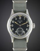 A GENTLEMAN'S BRITISH MILITARY RECORD W.W.W. WRIST WATCH CIRCA 1940s, PART OF THE 