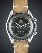 A GENTLEMAN'S STAINLESS STEEL OMEGA SPEEDMASTER PROFESSIONAL CHRONOGRAPH WRIST WATCH CIRCA 1970,