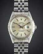 A GENTLEMAN'S STEEL & WHITE GOLD ROLEX OYSTER PERPETUAL DATEJUST 