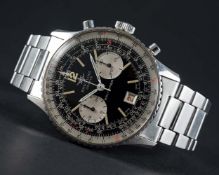 A RARE GENTLEMAN'S STAINLESS STEEL BREITLING NAVITIMER CHRONOGRAPH BRACELET WATCH CIRCA 1974, REF.