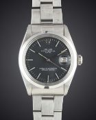 A GENTLEMAN'S STAINLESS STEEL ROLEX OYSTER PERPETUAL DATE BRACELET WATCH CIRCA 1971, REF. 1500