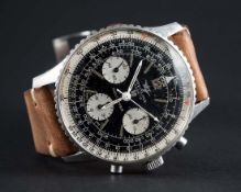 A RARE GENTLEMAN'S STAINLESS STEEL BREITLING LIP NAVITIMER CHRONOGRAPH WRIST WATCH CIRCA 1966,