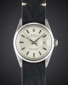 A GENTLEMAN'S STAINLESS STEEL ROLEX OYSTER PERPETUAL DATEJUST WRIST WATCH CIRCA 1975, REF. 1600