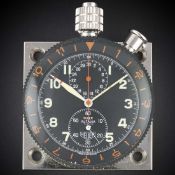 A RARE HEUER SUPER AUTAVIA CHRONOGRAPH DASHBOARD TIMER CIRCA 1960s, ACCOMPANIED BY THE ORIGINAL