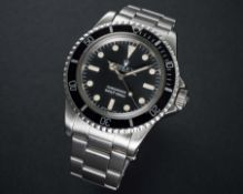 A RARE GENTLEMAN'S STAINLESS STEEL ROLEX OYSTER PERPETUAL SUBMARINER BRACELET WATCH CIRCA 1982, REF.