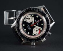 A RARE GENTLEMAN'S STAINLESS STEEL NIVADA CHRONOMASTER AVIATOR SEA DIVER CHRONOGRAPH WRIST WATCH