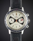 A GENTLEMAN'S STAINLESS STEEL BREITLING SPRINT CHRONOGRAPH WRIST WATCH CIRCA 1969, REF. 2010 WITH 