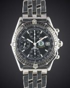 A GENTLEMAN'S STAINLESS STEEL HONG KONG ROYAL AIR FORCE BREITLING CHRONOMAT CHRONOGRAPH BRACELET