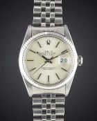 A GENTLEMAN'S STEEL & WHITE GOLD ROLEX OYSTER PERPETUAL DATEJUST BRACELET WATCH CIRCA 1987, REF.