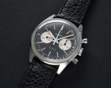 A RARE GENTLEMAN'S STAINLESS STEEL OMEGA DE VILLE CHRONOGRAPH WRIST WATCH CIRCA 1974, REF. 145.017