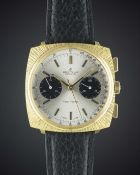 A GENTLEMAN'S GOLD PLATED BREITLING TOP TIME CHRONOGRAPH WRIST WATCH CIRCA 1966, REF. 2009 WITH 