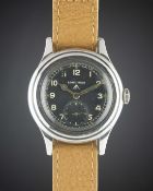 A GENTLEMAN'S STAINLESS STEEL BRITISH MILITARY LONGINES W.W.W. WRIST WATCH CIRCA 1940s, PART OF