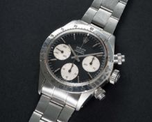 A VERY RARE GENTLEMAN'S STAINLESS STEEL ROLEX OYSTER COSMOGRAPH DAYTONA BRACELET WATCH CIRCA 1974,