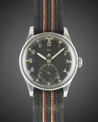 A RARE GENTLEMAN'S STAINLESS STEEL BRITISH MILITARY IWC MARK 10 W.W.W. WRIST WATCH CIRCA 1940s, PART