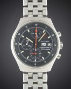 A RARE GENTLEMAN'S STAINLESS STEEL PORSCHE DESIGN ROYAL NAVY AUTOMATIC MILITARY CHRONOGRAPH BRACELET