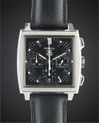 A GENTLEMAN'S STAINLESS STEEL TAG HEUER MONACO AUTOMATIC WRIST WATCH CIRCA 2000s, REF. CW2111-0