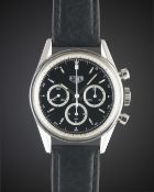A GENTLEMAN'S STAINLESS STEEL HEUER CLASSIC CARRERA CHRONOGRAPH WRIST WATCH CIRCA 2000, REF.