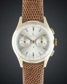 A GENTLEMAN'S 18K SOLID PINK GOLD CERTINA EXCELSIOR PARK CHRONOGRAPH WRIST WATCH CIRCA 1960s, WITH