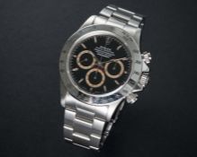 A RARE GENTLEMAN'S STAINLESS STEEL ROLEX OYSTER PERPETUAL COSMOGRAPH DAYTONA BRACELET WATCH CIRCA