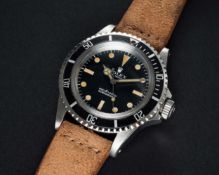 A GENTLEMAN'S STAINLESS STEEL ROLEX OYSTER PERPETUAL SUBMARINER WRIST WATCH CIRCA 1972, REF. 5513