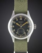 A GENTLEMAN'S BRITISH MILITARY BUREN GRAND PRIX W.W.W. WRIST WATCH CIRCA 1940s, PART OF THE 
