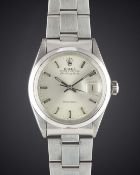 A GENTLEMAN'S STAINLESS STEEL ROLEX OYSTER PERPETUAL AIR KING DATE BRACELET WATCH CIRCA 1972, REF.