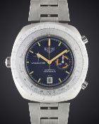 A GENTLEMAN'S STAINLESS STEEL HEUER CALCULATOR AUTOMATIC CHRONOGRAPH BRACELET WATCH CIRCA 1970s,
