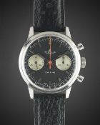 A GENTLEMAN'S STAINLESS STEEL BREITLING TOP TIME CHRONOGRAPH WRIST WATCH CIRCA 1970, REF. 2002-33