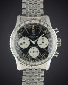 A GENTLEMAN'S STAINLESS STEEL BREITLING NAVITIMER CHRONOGRAPH BRACELET WATCH CIRCA 1971, REF. 806 