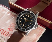 A VERY RARE GENTLEMAN'S STAINLESS STEEL ROLEX TUDOR OYSTER PRINCE SUBMARINER WRIST WATCH CIRCA 1962,