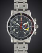 A GENTLEMAN'S STAINLESS STEEL ZENITH EL PRIMERO RAINBOW FLYBACK CHRONOGRAPH BRACELET WATCH CIRCA